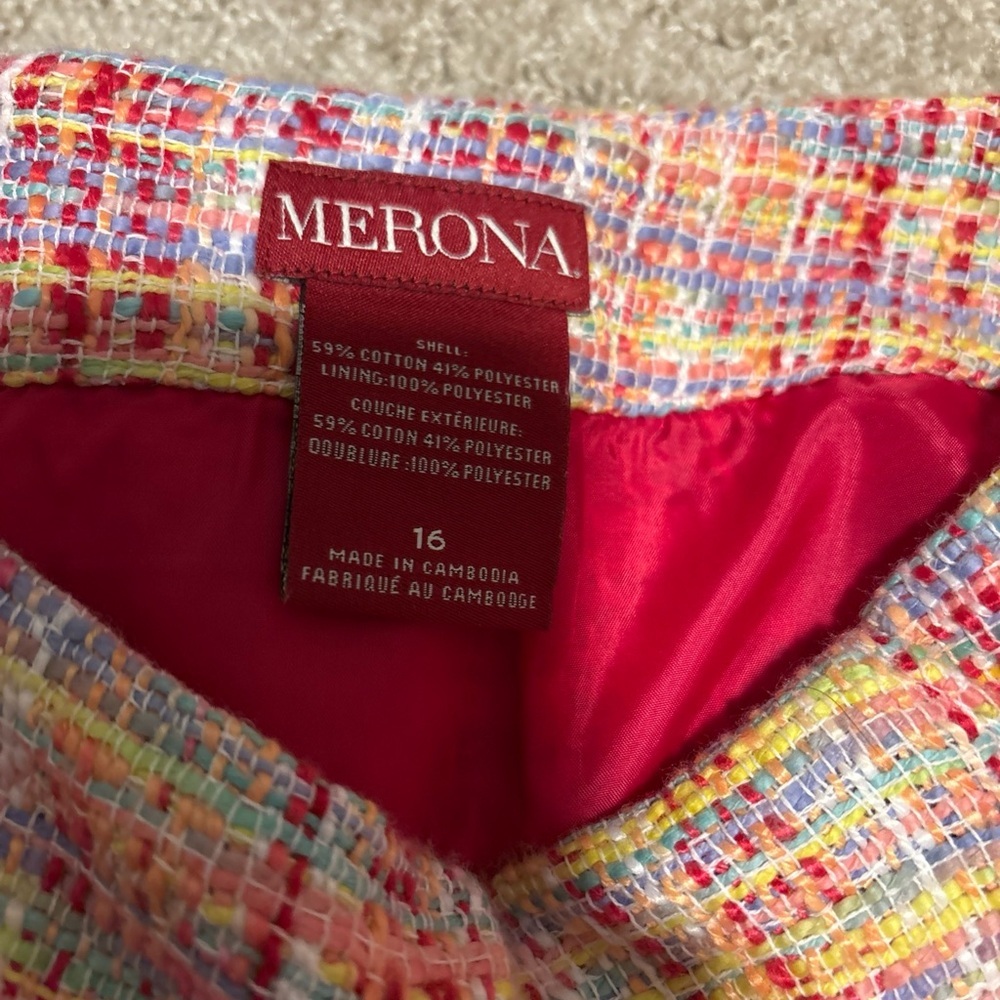 Women's Merona Skirt Tweed Business Work Pencil Size 16 - Picture 3 of 4